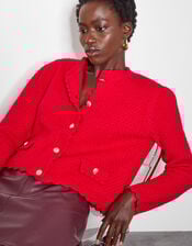 Suki Stitch Cardigan, Red (RED), large