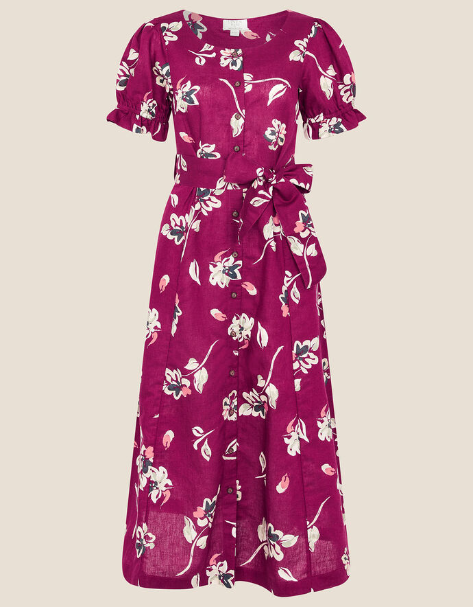 Lyanna Midi Dress in Pink Multi Boho Print