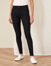 Nadine Short Length Jeans with Organic Cotton, Black (BLACK), large