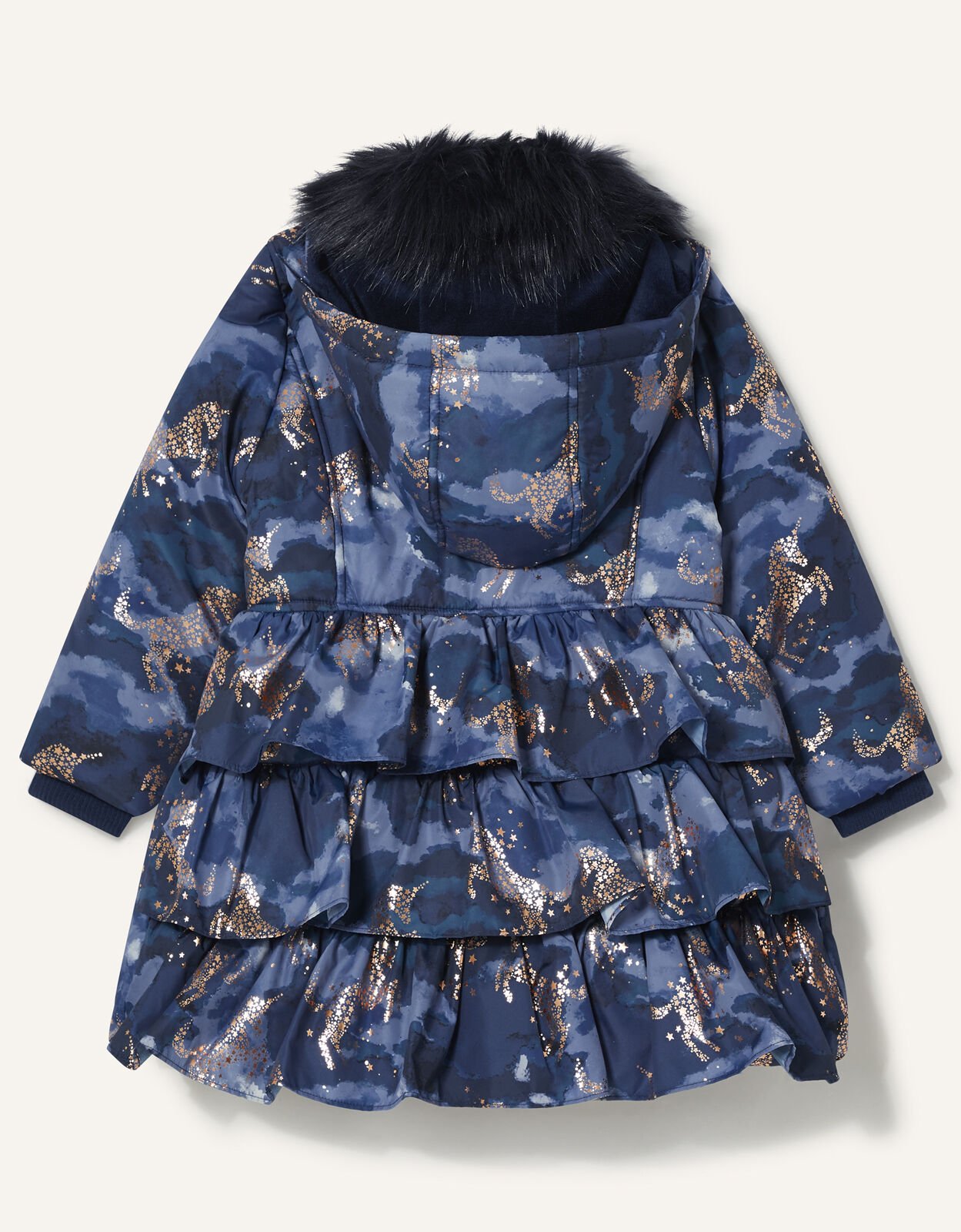 Foil Unicorn Padded Coat Blue