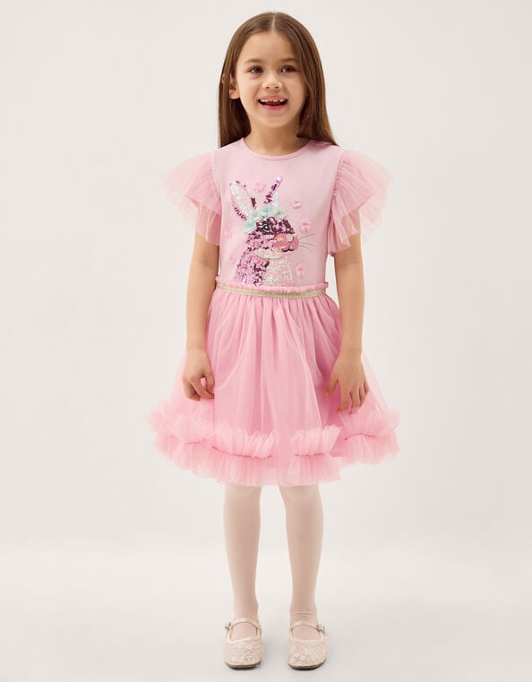 Bunny Sequin Disco Dress, Pink (PINK), large