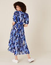 Tally Tulip Satin Tea Dress, Blue (NAVY), large