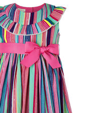 Baby Ophelia Colourful Stripe Dress in Recycled Polyester, Pink (PINK), large
