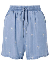 Palm Tree Shorts in LENZING™ TENCEL™ , Blue (DENIM BLUE), large