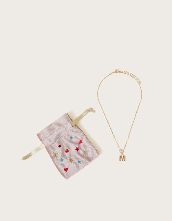 Initial Heart Pendant Necklace with Pouch, Multi (MULTI), large