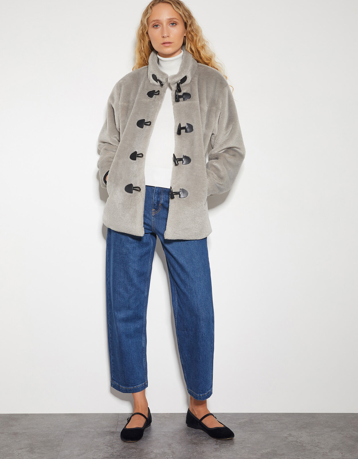 Dakota Faux Fur Duffle Coat Mink