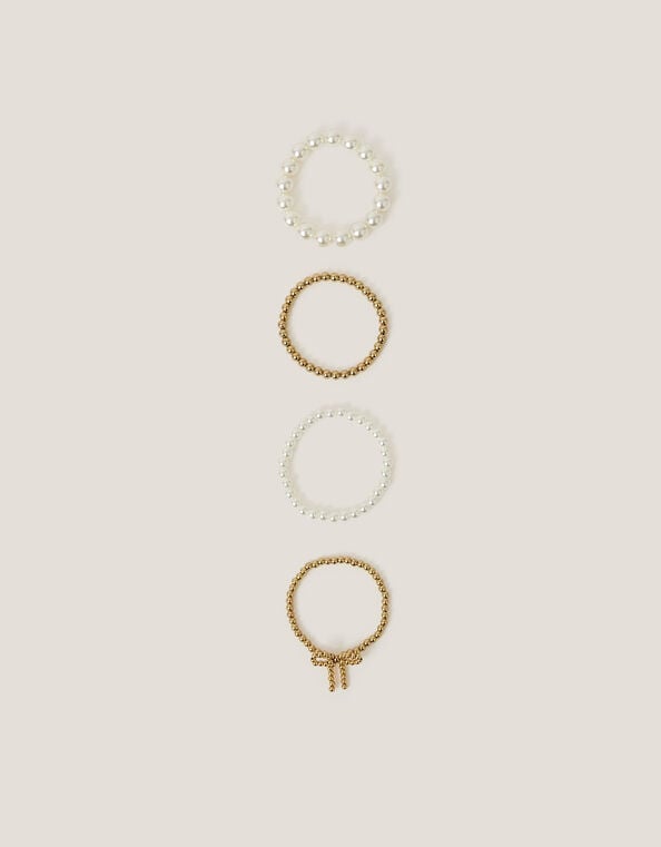 4-Pack Bow Beaded Bracelets, , large