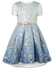 Ombre Foil Print Dress, Blue (BLUE), large