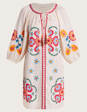 Opal Embroidered Kaftan Dress, Ivory (IVORY), large