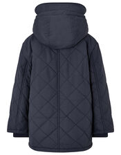 Quilted Coat with Hood, Blue (NAVY), large