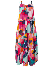 Iona Colourful Maxi Dress in Organic Cotton, Multi (MULTI), large