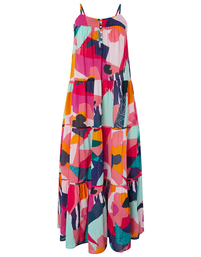 Iona Colourful Maxi Dress in Organic Cotton, Multi (MULTI), large