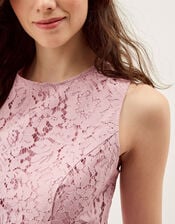 Lydia Sleeveless Lace Midi Dress, Pink (PINK), large