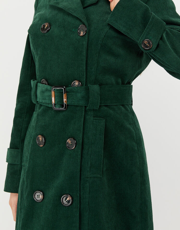 Cora Cord Trench Coat Teal Women's Coats Monsoon UK.