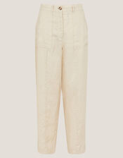 Jolie Regular Linen Wide Leg Trousers, Natural (NATURAL), large