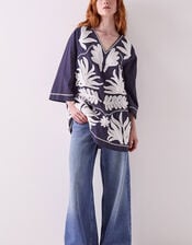 East Mella Hand-Appliqu&eacute; Tunic, Blue (NAVY), large