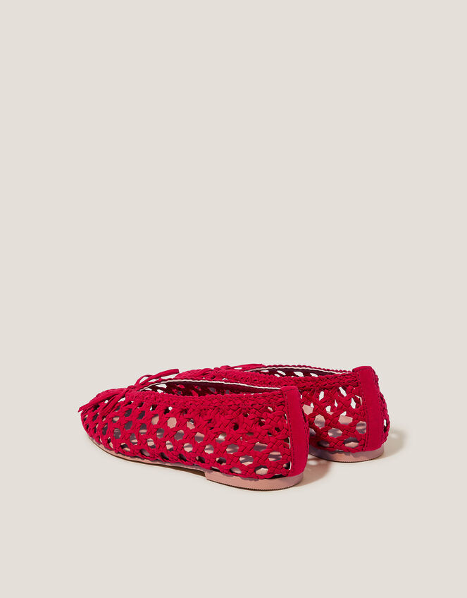Betsy Woven Ballet Flats, Red (RED), large