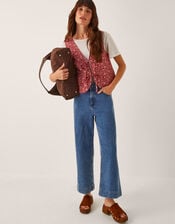 Felipa Floral Print Waistcoat, Red (RED), large