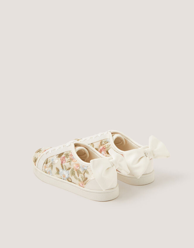 Floral Embroidered Trainers, Gold (GOLD), large