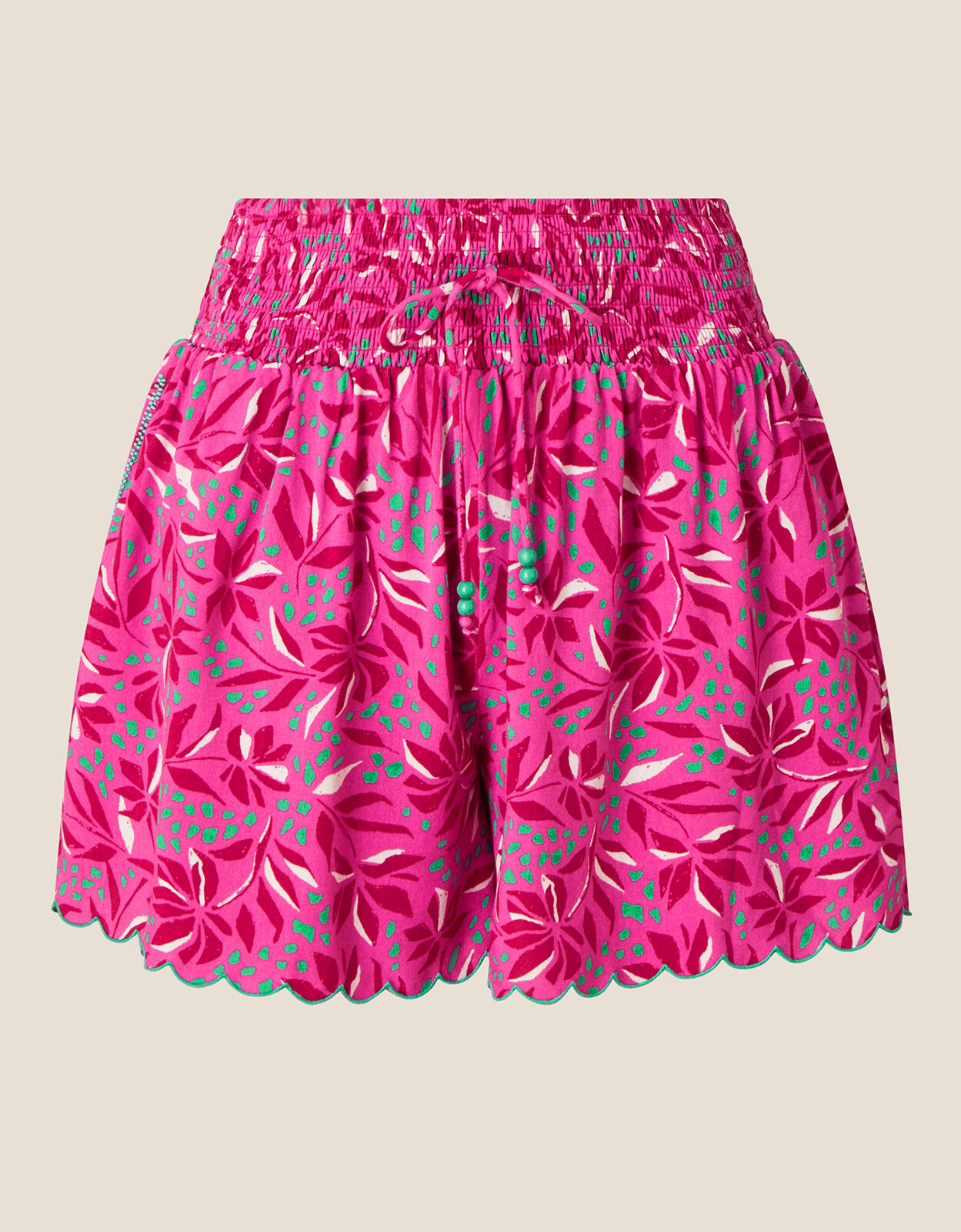 Floral Print Pull On Shorts in LENZING ECOVERO Pink