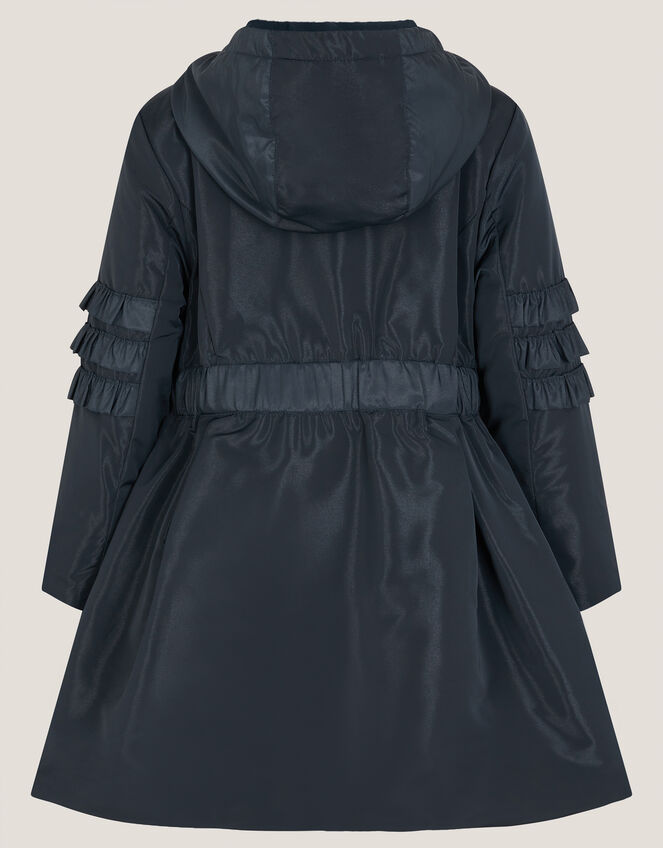 Lightweight Frill Raincoat, Blue (NAVY), large