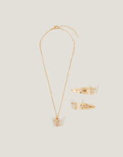 Diamant&eacute; Butterfly Necklace and Hair Clip Set, , large
