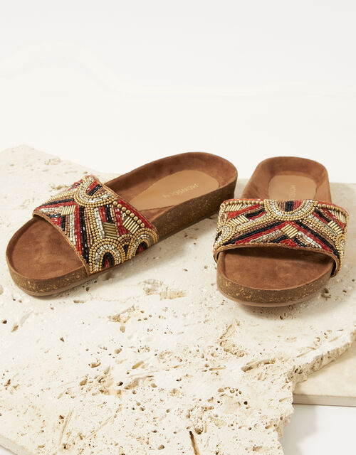 Embellished Strap Footbed Sandals, Multi (MULTI), large