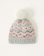 Lilly Sequin Pom-Pom Beanie, Blue (BLUE), large
