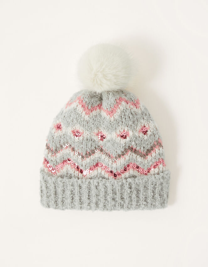 Lilly Sequin Pom-Pom Beanie Blue | Gloves, Hats & Scarves | Monsoon UK.