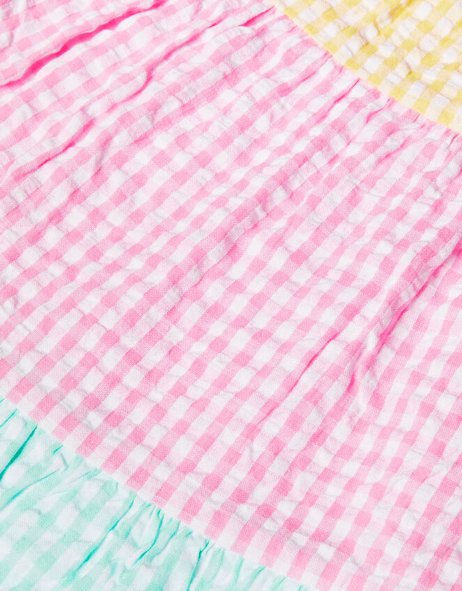 Baby Gingham Colour Block Dress, Multi (MULTI), large