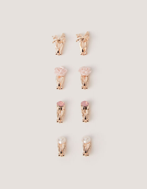 4-Pack Unicorn Clip-On Earrings, , large