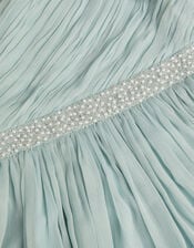 Amalthea Asymmetrical Embellished Party Dress, Green (SAGE), large