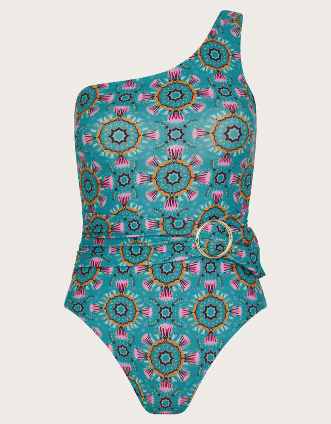 Carla Belted Swimsuit, Teal (TEAL), large