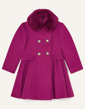Pleat Skirted Coat, Pink (PINK), large