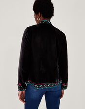 Maeve Embroidered Jacket, Black (BLACK), large
