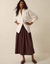 Jenny Drop Waist Corduroy Midi Skirt, Brown (CHOCOLATE), large