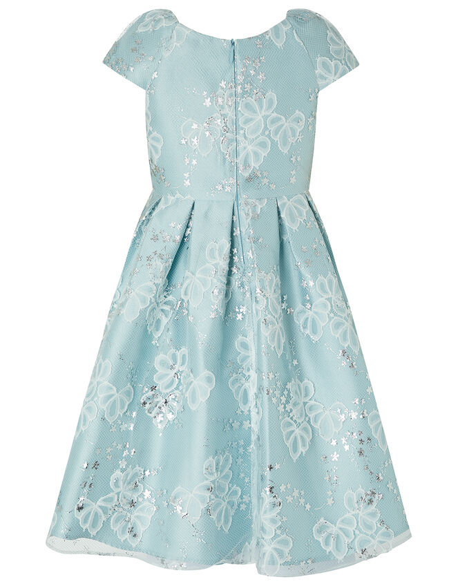 Nora Metallic Lace Dress, Blue (BLUE), large