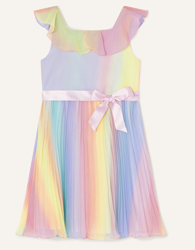 Rainbow Ombre Pleated Dress, Multi (MULTI), large