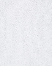 Girls Annette Sparkly Knitted Tights, White (WHITE), large