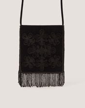 Dori Embroidered Fringe Crossbody Bag, , large