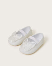 Baby Sparkle Butterfly Booties and Headband Set, Ivory (IVORY), large