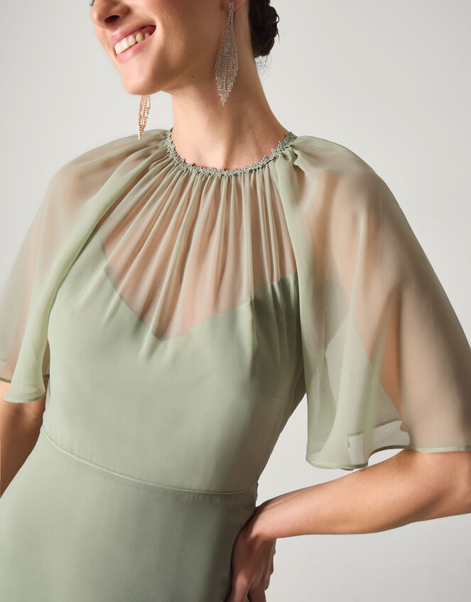 Mona Angel Sleeve Maxi Dress Green