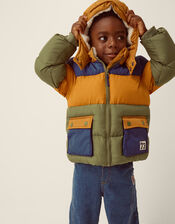 Water-Resistant Colourblock Puffer Jacket, Multi (MULTI), large