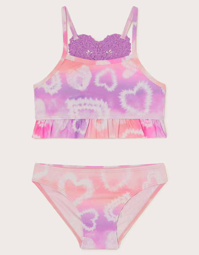 Tie Dye Heart Bikini Set, Purple (LILAC), large