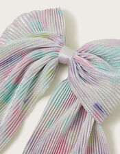 Rainbow Pleat Hair Bow Clip, , large