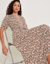 Natalia Jersey Print Shirt Dress, Brown (BROWN), large