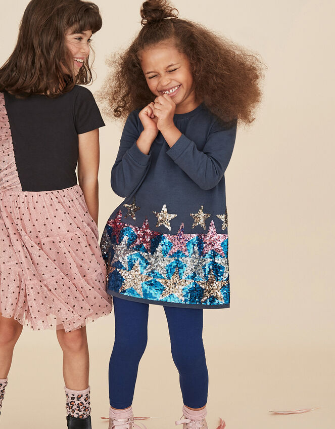 Sequin Star Tunic and Leggings Set, Teal (TEAL), large