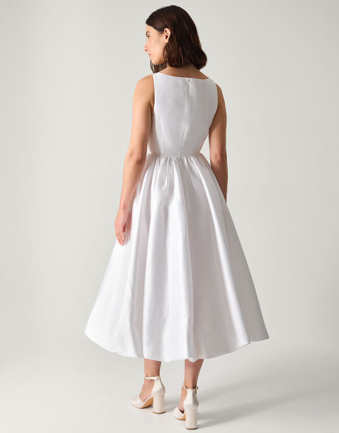 Mia Sleeveless Drop Waist Midi Wedding Dress, Ivory (IVORY), large