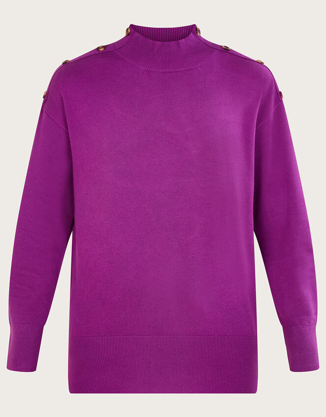 Turtle Neck Loose Jumper with LENZING™ ECOVERO™, Purple (PURPLE), large