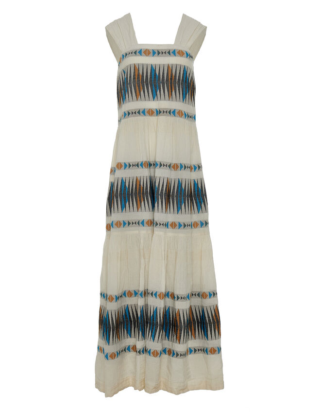 Devotion Twins Elegant Jacquard Maxi Dress, Natural (NATURAL), large